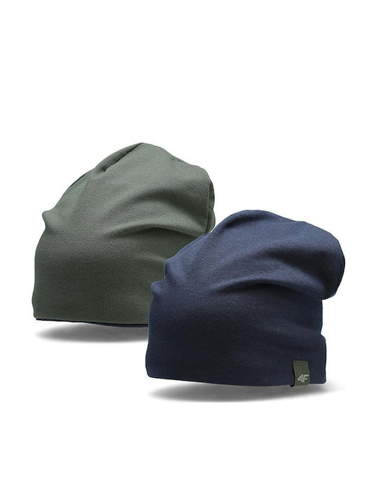Kids Beanie Double Sided Fabric Khaki