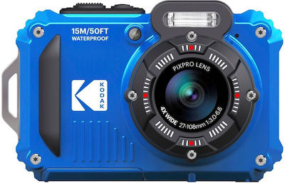 Kodak WPZ2 Kompakte Kamera 16MP Optischer Zoom 4x mit Bildschirmgröße 2.7" und Videoauflösung 1920 x 1080 Pixel Blau