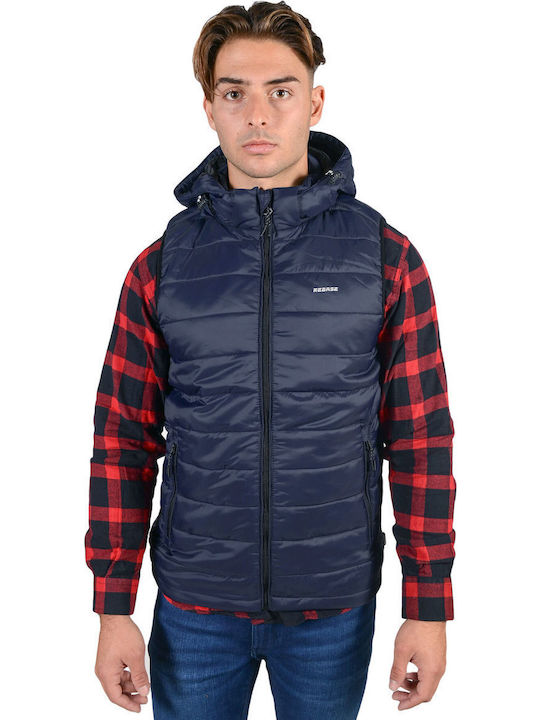 Rebase Αμάνικο Μπουφάν Puffer Navy Μπλε