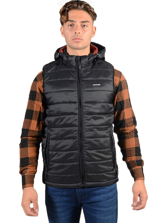 Rebase Αμάνικο Μπουφάν Puffer Μαύρο