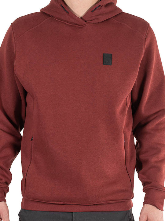 Double Men's Sweatshirt with Hood & Pockets Burgundy