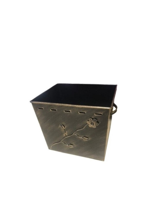 Ξ-5 Metallic Box Wood Storage 46x36x40cm Gold