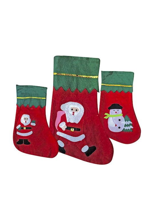 Christmas Decorative Socks with Santa Claus L24xH34cm (Μiscellaneous Designs)