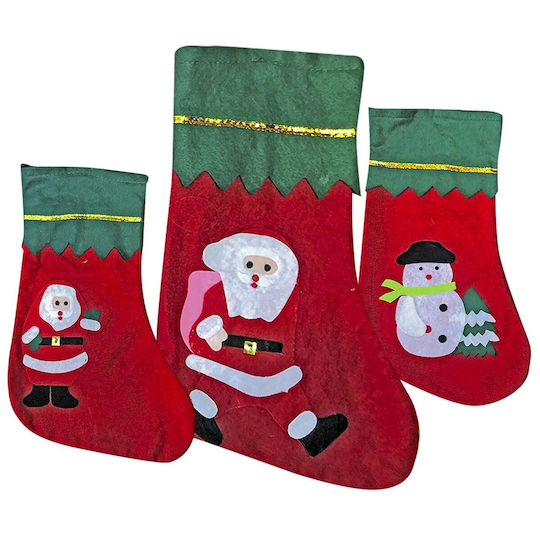 Christmas Decorative Socks with Santa Claus L24xH34cm (Μiscellaneous Designs)