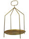 Marhome Metallic Round Decorative Tray 29.5x29.5x46.5cm