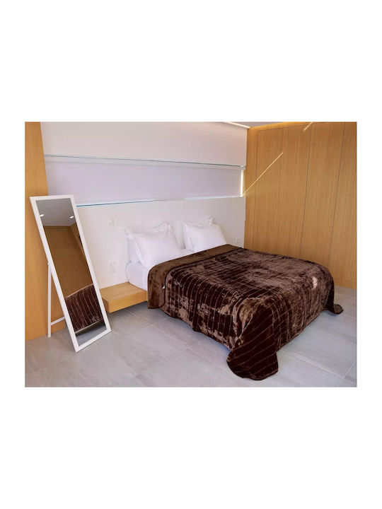 Family Enterprise Κουβέρτα Βελουτέ Υπέρδιπλη 220x240εκ. Καφέ