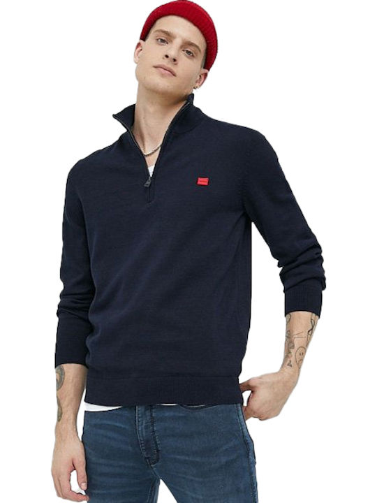 Hugo San Langarm-Pullover Marineblau
