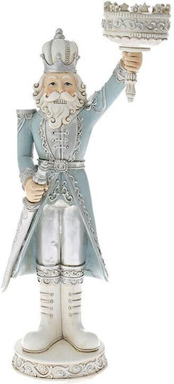 Iliadis Christmas Light Blue Candlestick 13cm