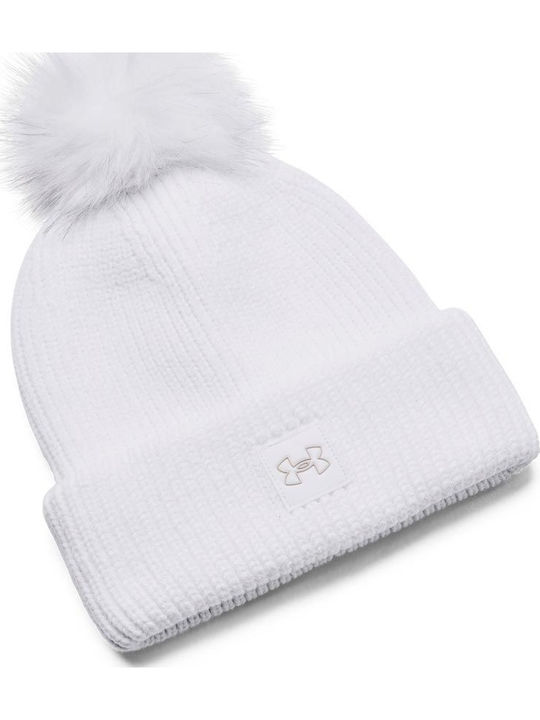 Halftime Pom Pom Beanie Γυναικείος Σκούφος σε Λευκό χρώμα