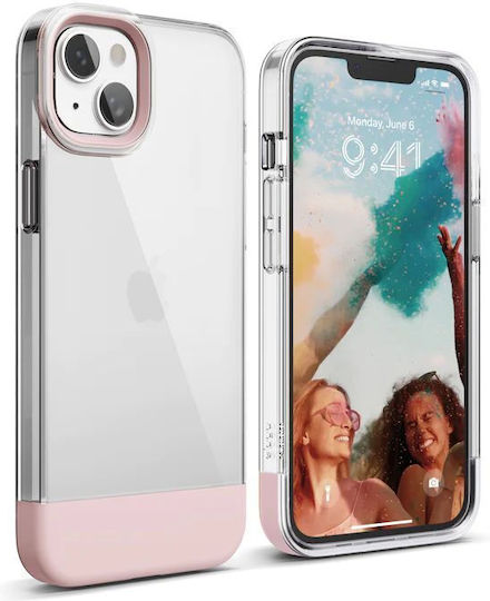 Elago Glide Back Cover Silicon Transparent / Lovely Pink (iPhone 14 Plus)