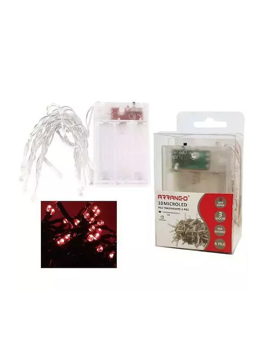 10 Λαμπάκια LED 1μ. Κόκκινα σε Σειρά