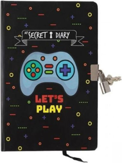 Total Gift Let's Play Carnet 96 Foi A5 cu Lacăt Negru