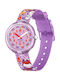 FlikFlak Yako Parade Analoge Kinderuhr Flieder mit Stoffarmband