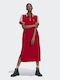 Thebe Magugu Summer Midi Athletic Dress Short Sleeve Power Red