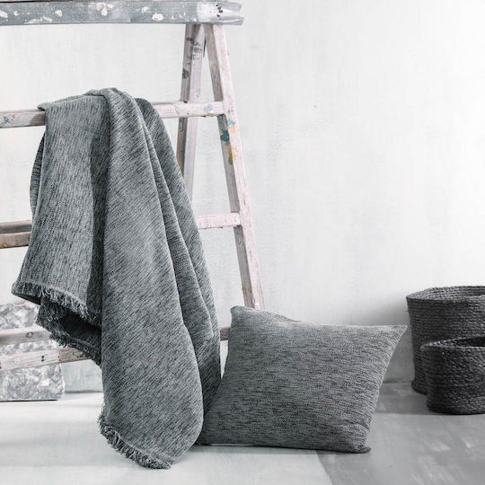 Rythmos Essie Four-Seater Sofa Throw 2 Sides Chenille 180x330cm Dark Gray