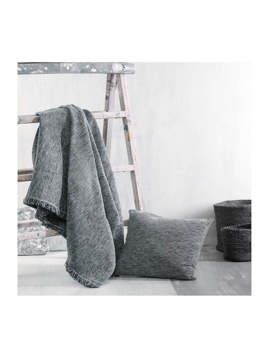 Rythmos Essie Ριχτάρι Πολυθρόνας Δύο 'Οψεων Chenille 160x180εκ. Γκρί Σκούρο