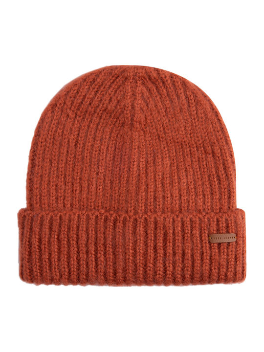 Sarah Ribbed Beanie Cap Red