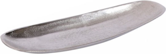 InTheBox Ricus Dekorative Platte Oval Aluminium Silber 1Stück 65x17x4cm