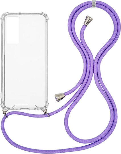Sonique Armor Clear Back Cover Silicone with Strap Transparent / Lilac (Xiaomi 12 / 12X)