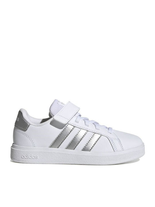 Grand Court Grand Court 2.0 Kids Sneakers with Scratch Matte Silver / Cloud White