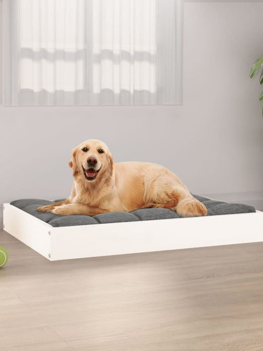 vidaXL Καναπές Κρεβάτι Σκύλου Μασίφ σε Λευκό χρώμα 71.5x54cm