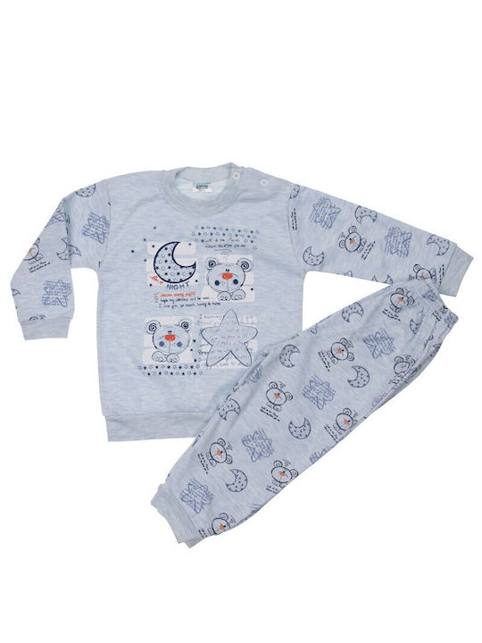 Hoppidik Kinder-Pyjama Hellblau