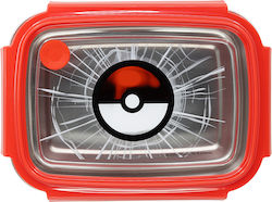 Stor Pokemon Kids Lunch Plastic Box 1.02lt Red ST