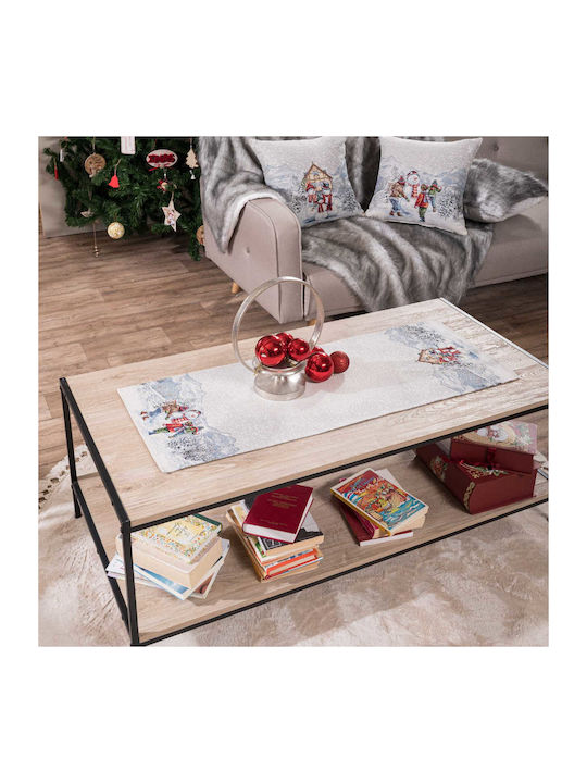 Teoran Salzburg Weihnachtlich Tischtuch Läufer Stoff Weiß L100xB40cm.