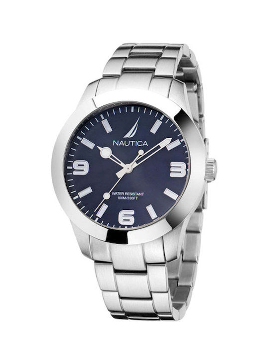 Nautica Pacific Beach Watch Battery with Silver Metal Bracelet