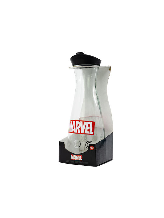 Stor Glass Water Bottle with Screw Cap Marvel ST00343 Transparent 900ml