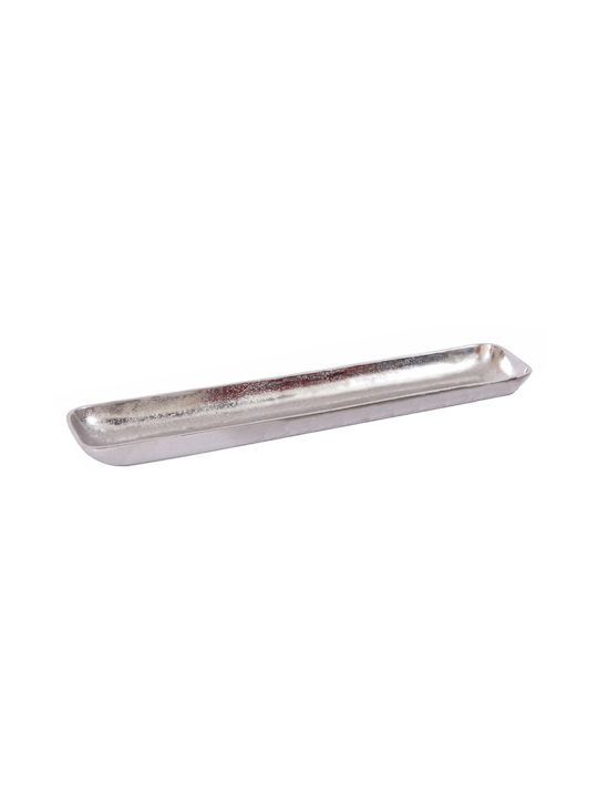 InTheBox Rectangular Metallic Decorative Platter Zack Silver 40x16x4cm