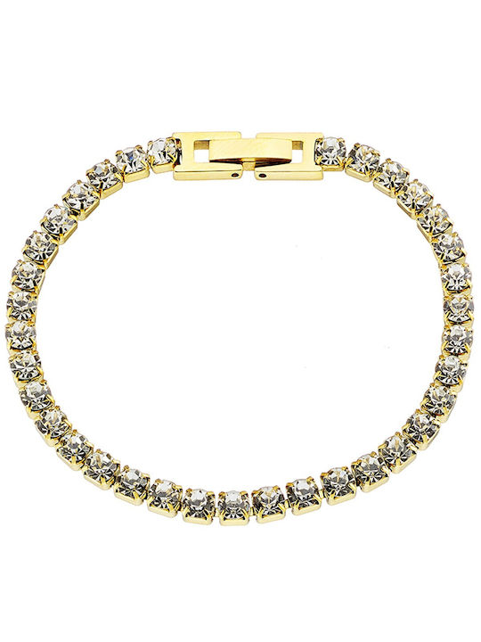 Riviera Bracelet in 316L Steel in Gold Color / Length 17 Cm / VERORAMA / ABR-ART00965G1