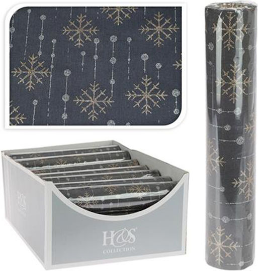Zaros Christmas Tablecloth Runner Fabric Gold-Silver L270xW28cm.
