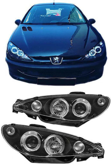 Μπροστινά Φανάρια Angel Eyes για Peugeot 206 1998-2003 2τμχ