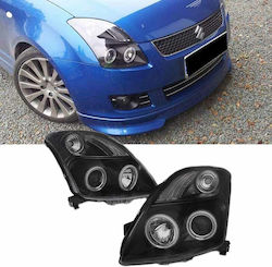 Sonar Μπροστινά Φανάρια Angel Eyes για Suzuki Swift 2005-2010 2τμχ
