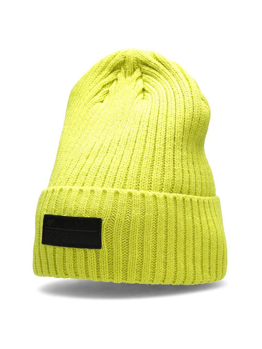 4F Knitted Beanie Cap Yellow H4Z22-CAM013-45N