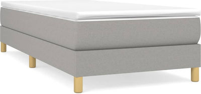 Bed Base Single made of Wood Light Grey 90x200x25cm