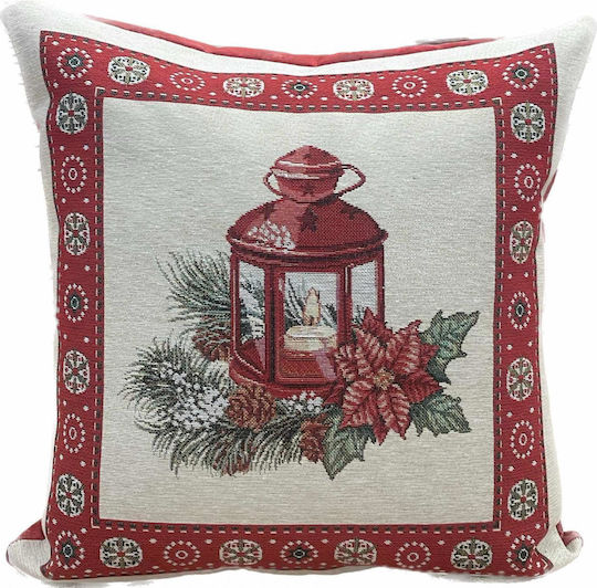 Linea Home Weihnachtsdekorativer Kissenbezug Quadratisch Xmas Light Mehrfarbig 45x45cm