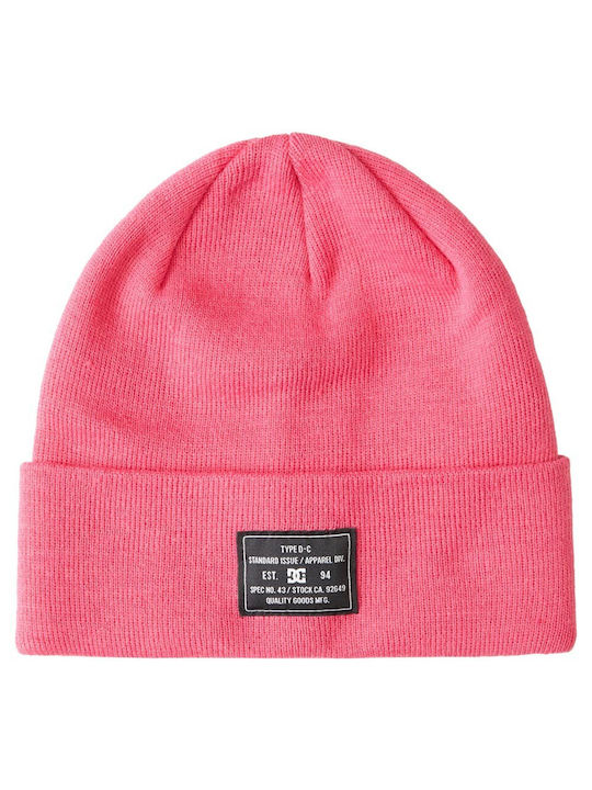 DC Label Knitted Beanie Cap Pink ADJHA03014-MLWO