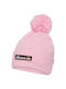 Pasteria Pom Pom Beanie Beanie Knitted in Pink color