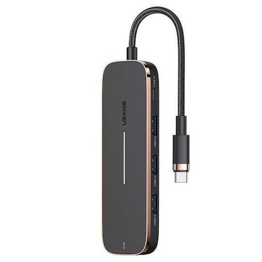 Usams USB-C Докинг станция с HDMI Черен (SJ578HUB01)