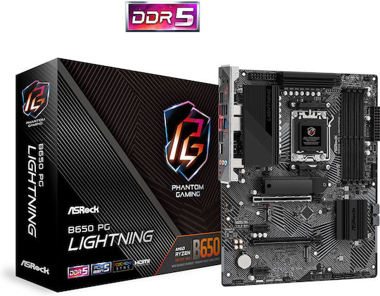 ASRock B650 PG Lightning Motherboard ATX with AMD AM5 Socket