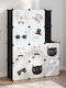vidaXL Spielzeug Aufbewahrungssystem aus Kunststoff Weiß 110x46.5x144cm 10Stück