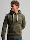 Superdry Vintage Venue Tonal Men's Sweatshirt with Hood and Pockets Khaki