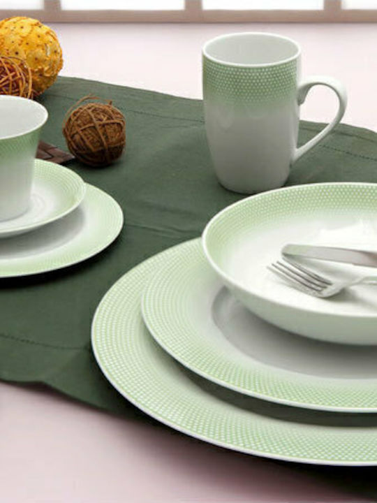Cryspo Trio Bonito Green Porcelain Dinnerware S...