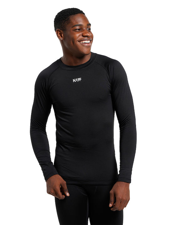 Nuff Bluza termică pentru bărbați cu mâneci lungi Negru