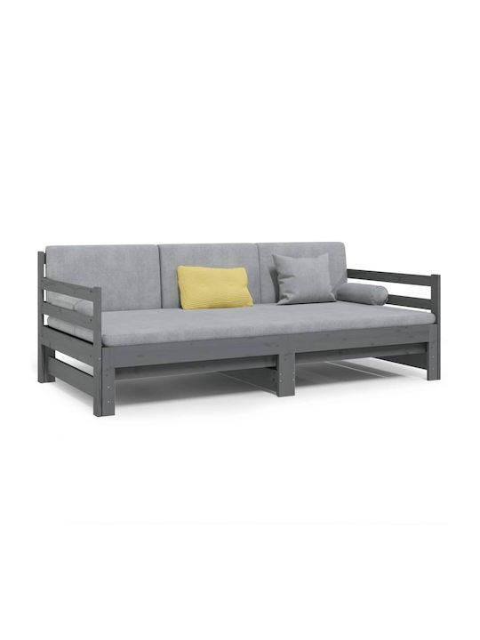 Sofa Bett Einzelbett Grey mit Tische für Matratze 90x190cm
