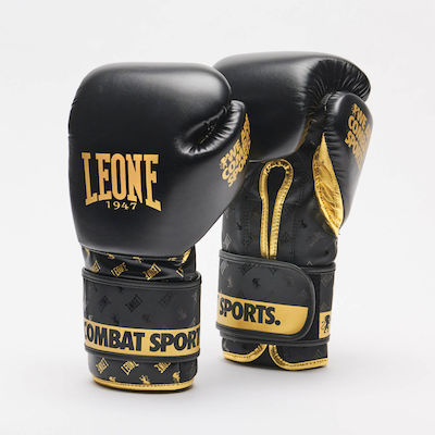 Leone 1947 DNA Black Leather Boxing Competition Gloves Black