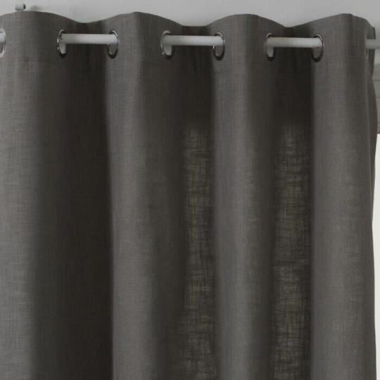 Atmosphera Grommet Curtain Σκούρο Γκρι S7105079 140x260εκ.