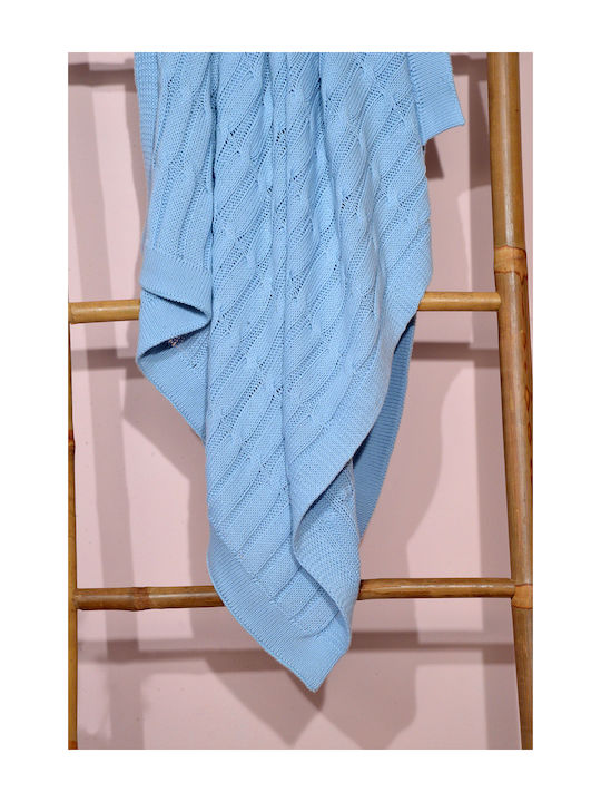 GM Home Blanket Nursery Swaddling Blankets Braid Cotton Light Blue 75x90cm